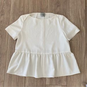 Rachel Comey Short Sleeve Ivory Peplum Blouse